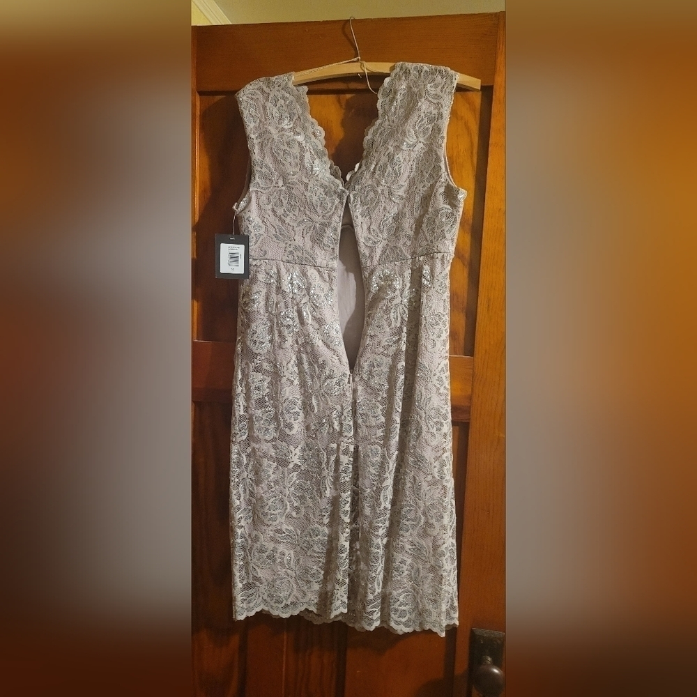 NWT Silver lace Marina dress,  Sz 12 - Picture 7 of 9